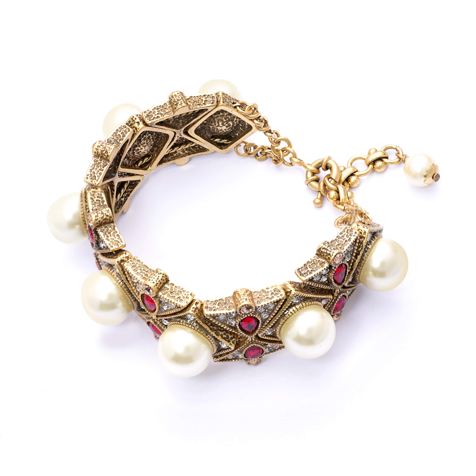 Brass Bracelets, Imported Crystal Pearls Imported Austrian Rhinestones, Imported Austrian Crystal, Russian Genuine Gold