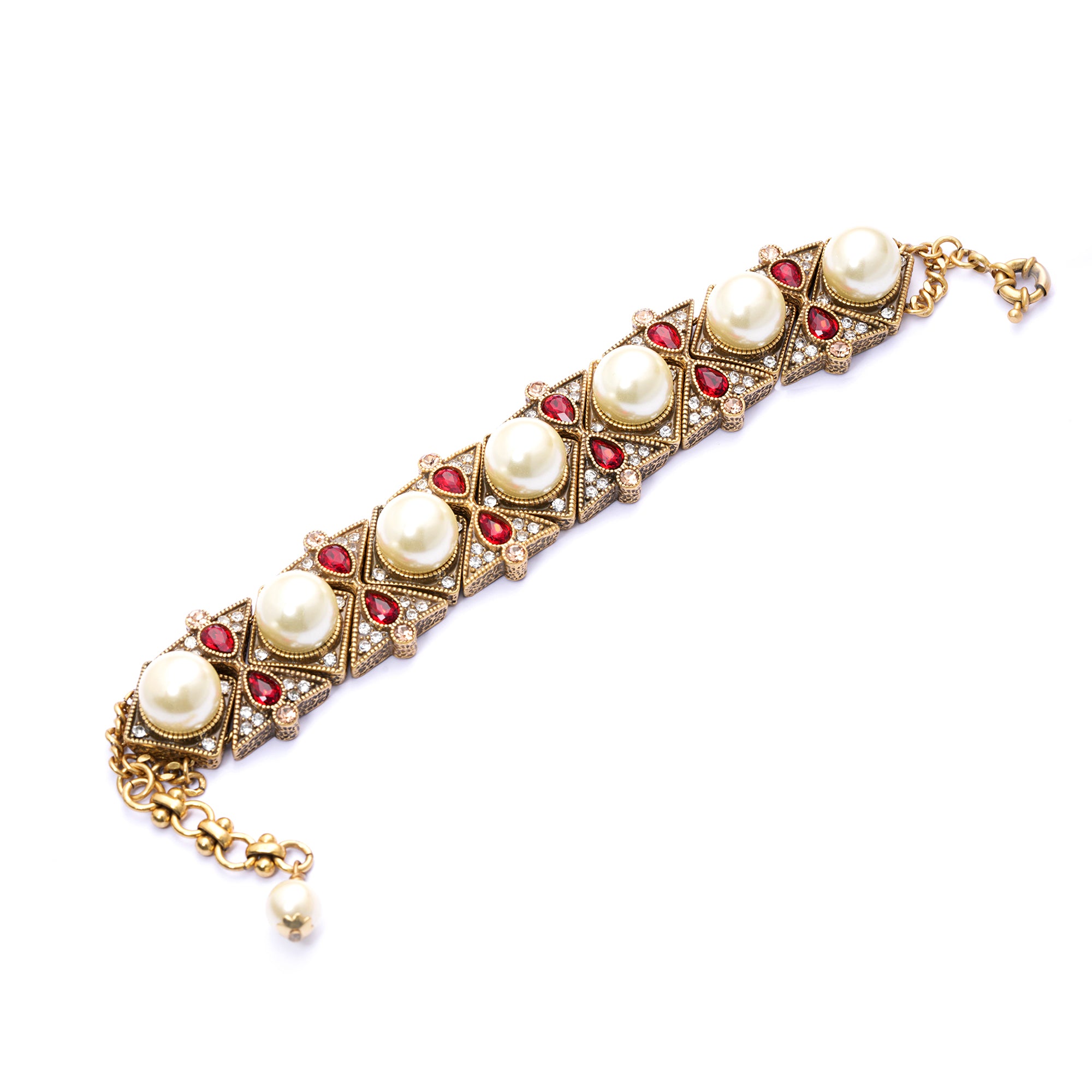 Brass Bracelets, Imported Crystal Pearls Imported Austrian Rhinestones, Imported Austrian Crystal, Russian Genuine Gold