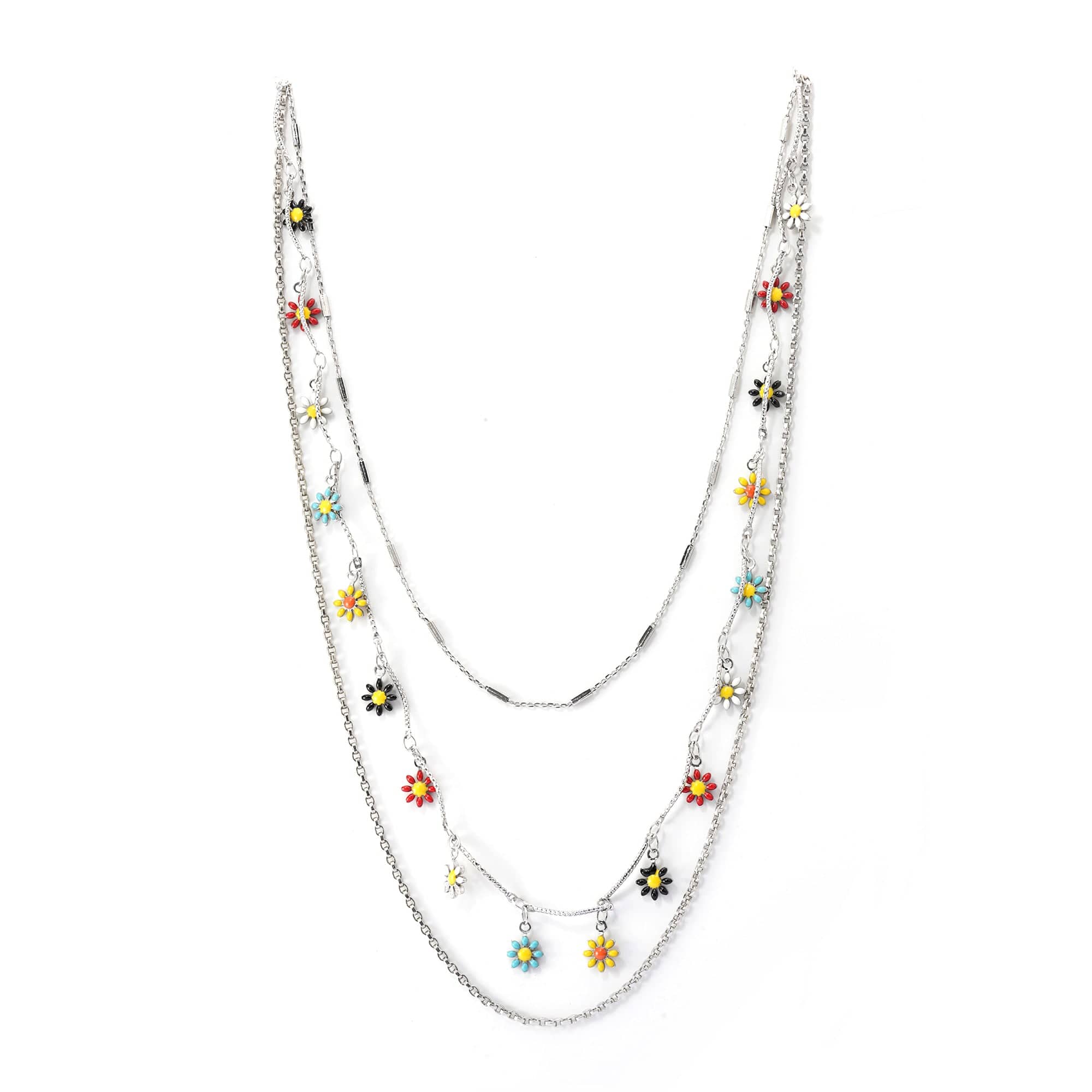 Brass Plated Necklace White Crystal dipped In Color, Russian Genuine Gold