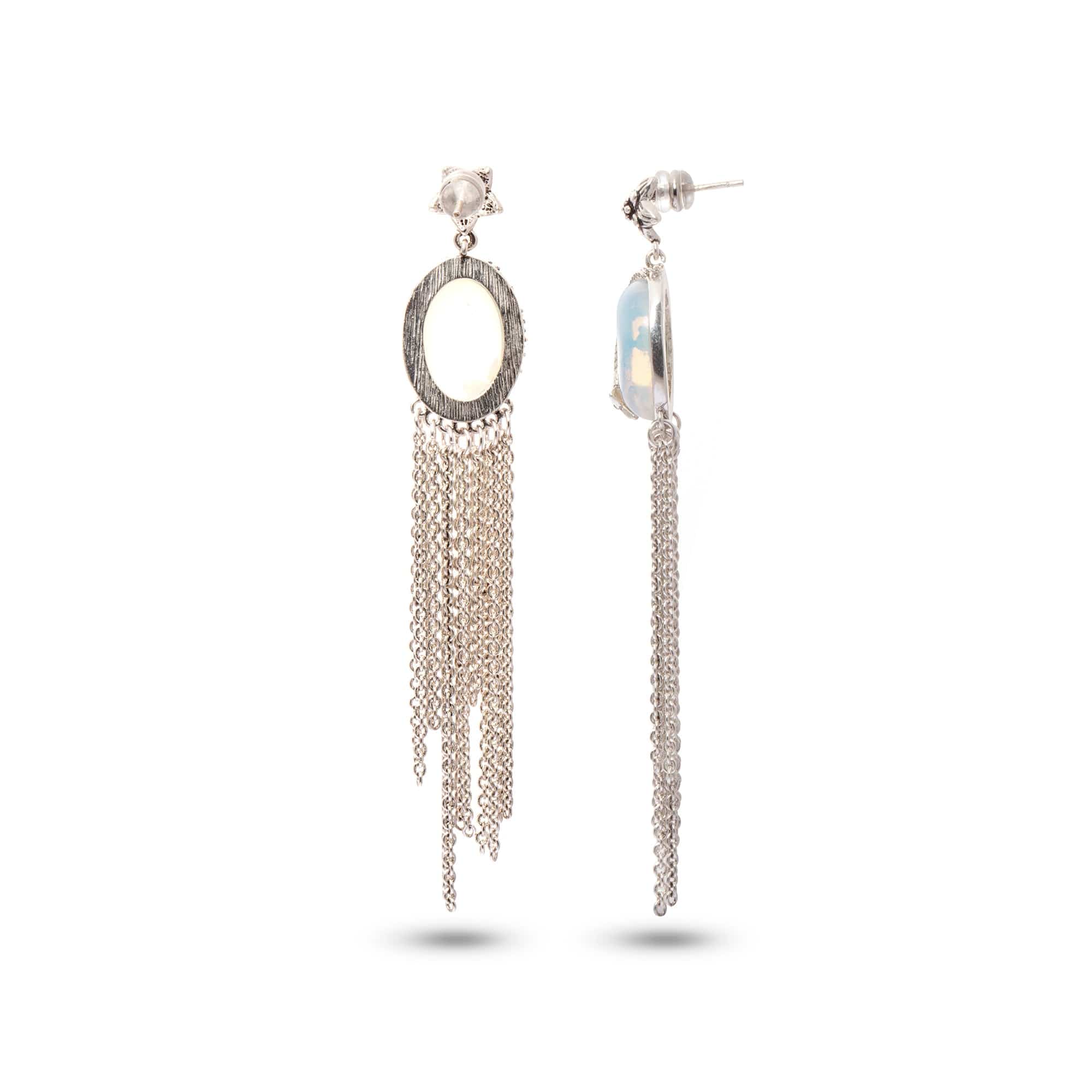 Pendiente Radiant Elegance bañado en plata