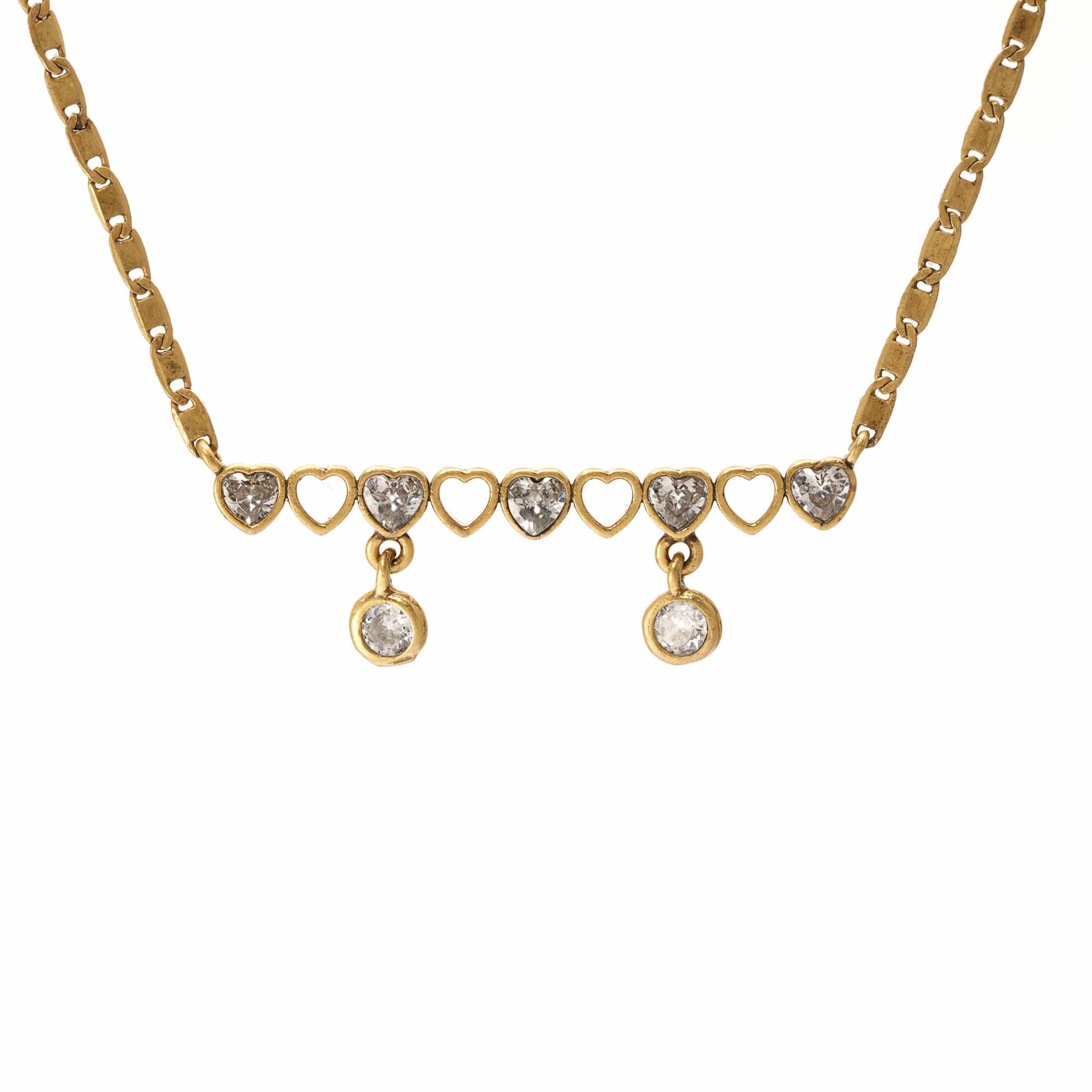 Necklace Brass Austrian crystal Austrian rhinestone plated Russian gold