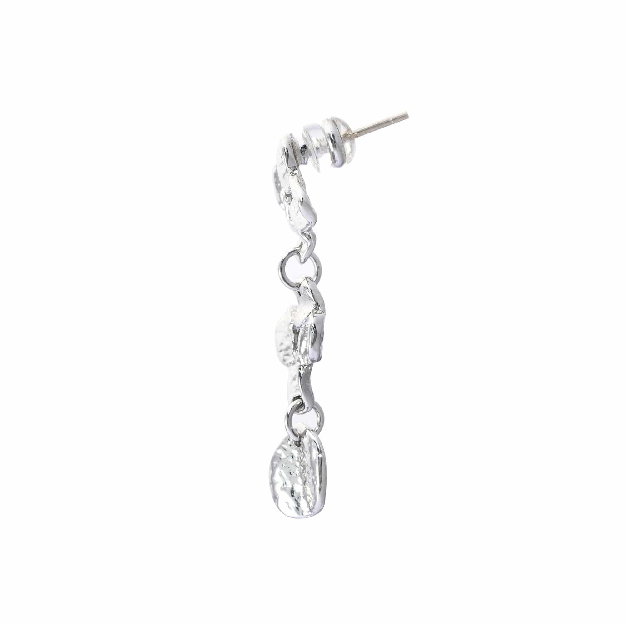 Earrings, alloy, silver plated old