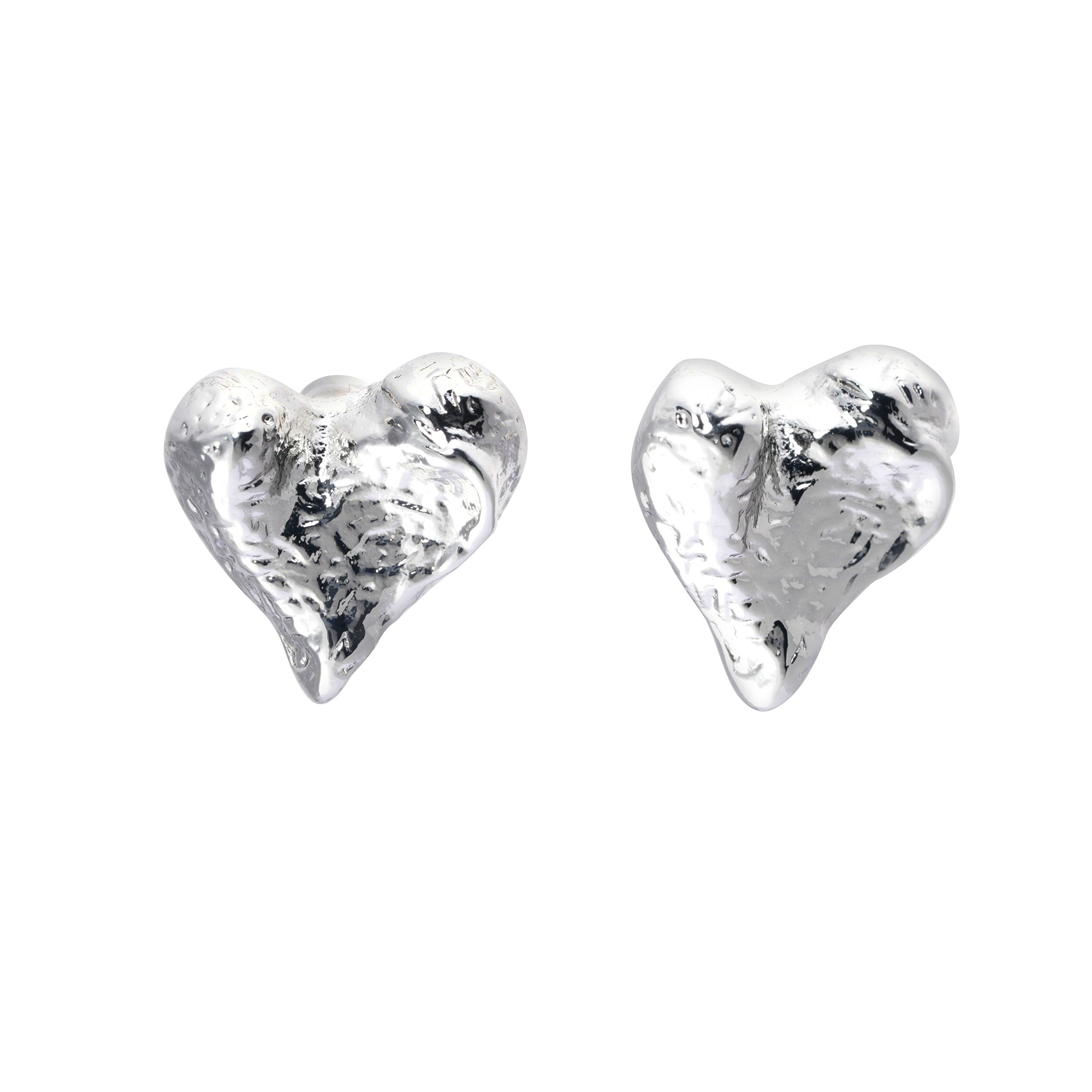 Herat-Shaped Earrings, Alloy Plated With Silver, Antiquing Process