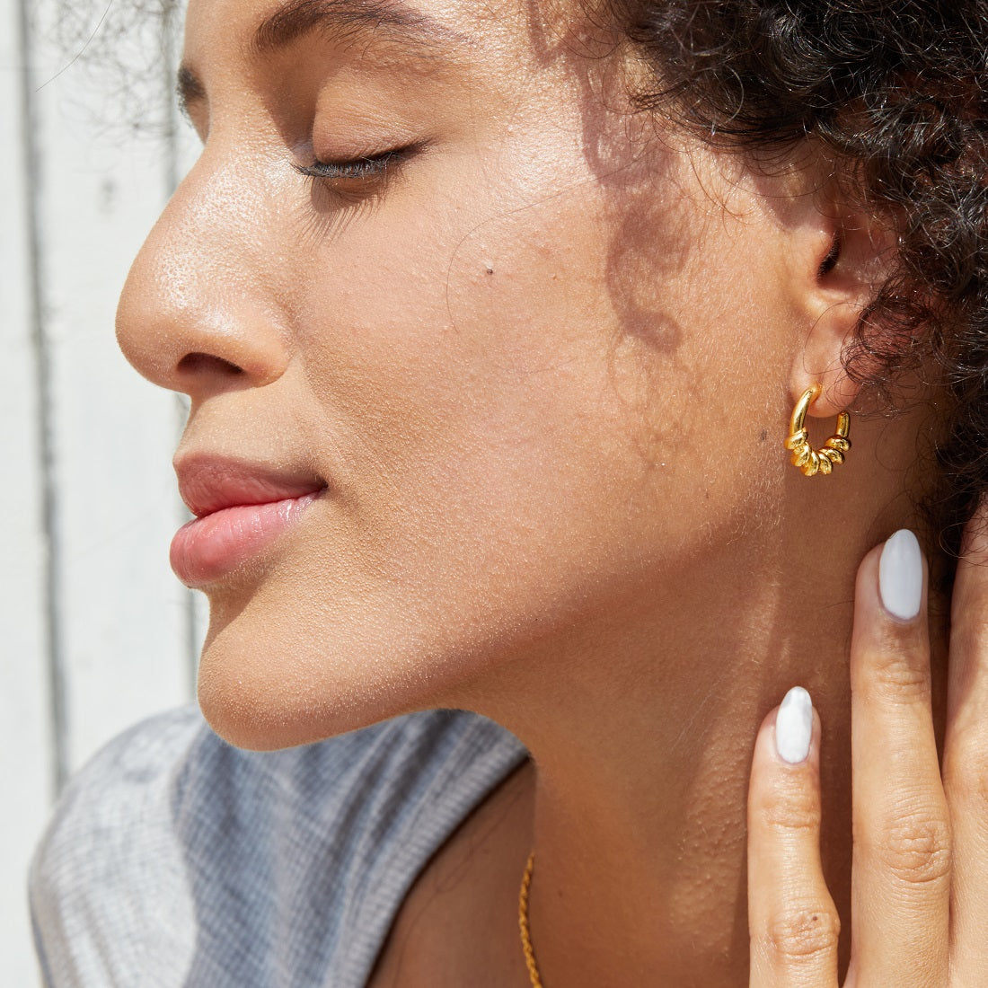 Pendientes Curve en oro vermeil de 18 quilates