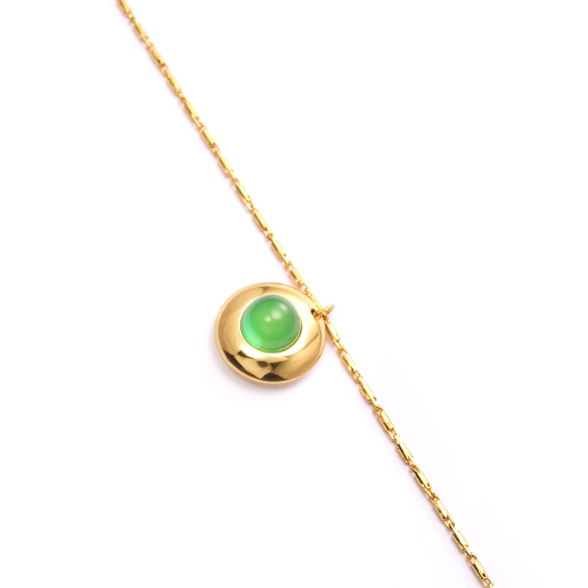 Collar Esmeralda Collar Bañado En Oro 18K