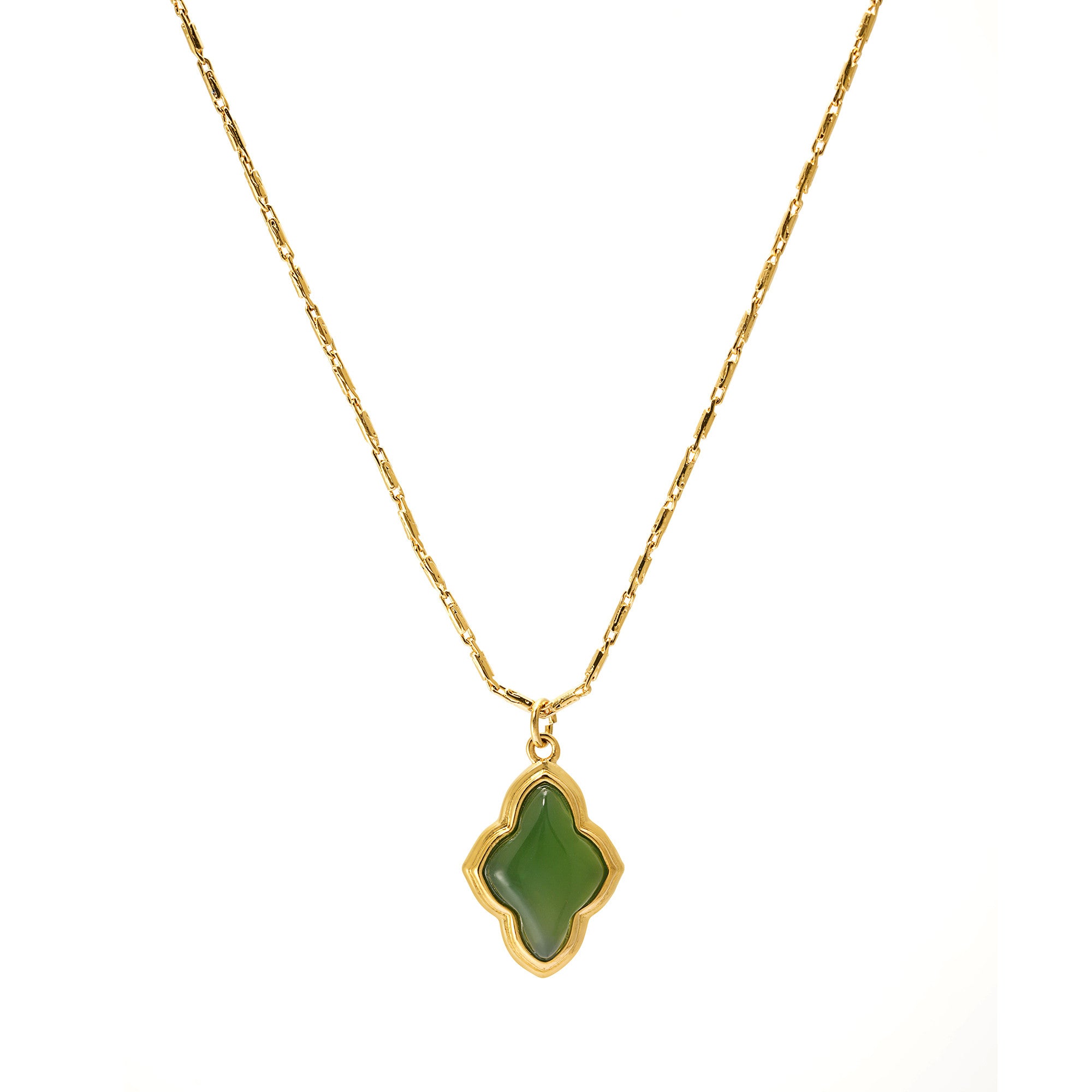Necklace brass agate plated Russian gold