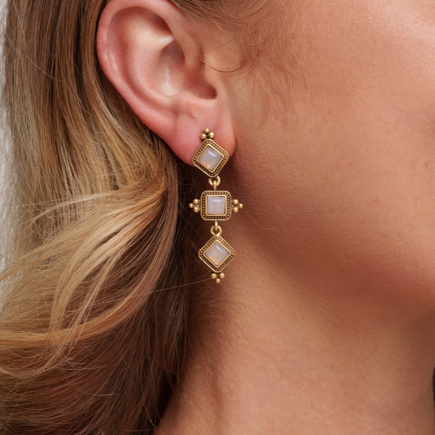 Pendientes de aro bañados en oro de 18 quilates Serenity