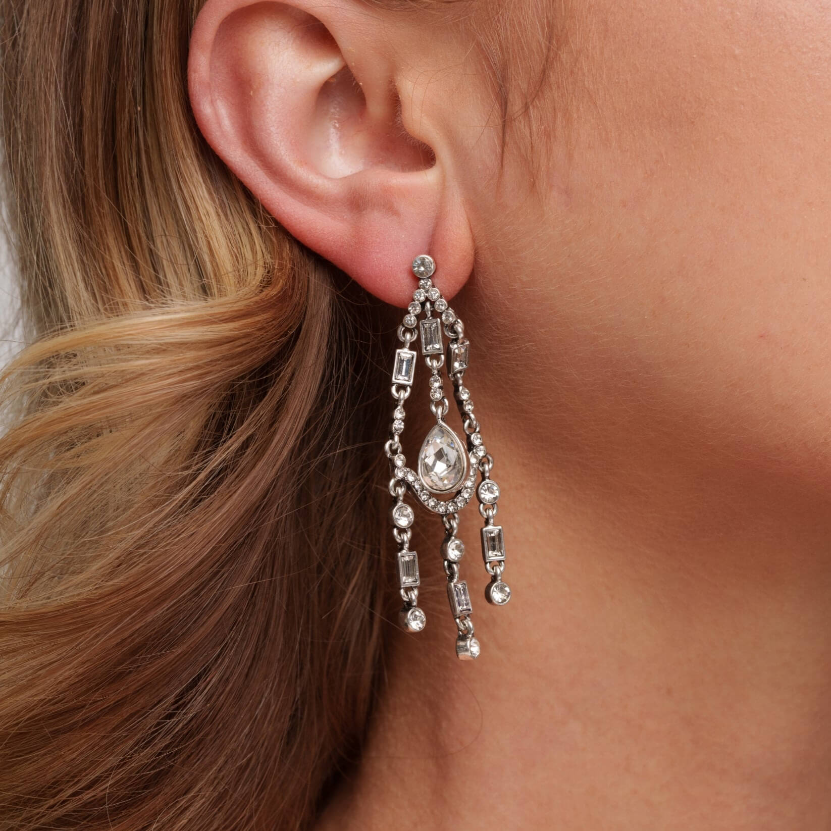 Elegant Crystal Earring 18K Gold Plated