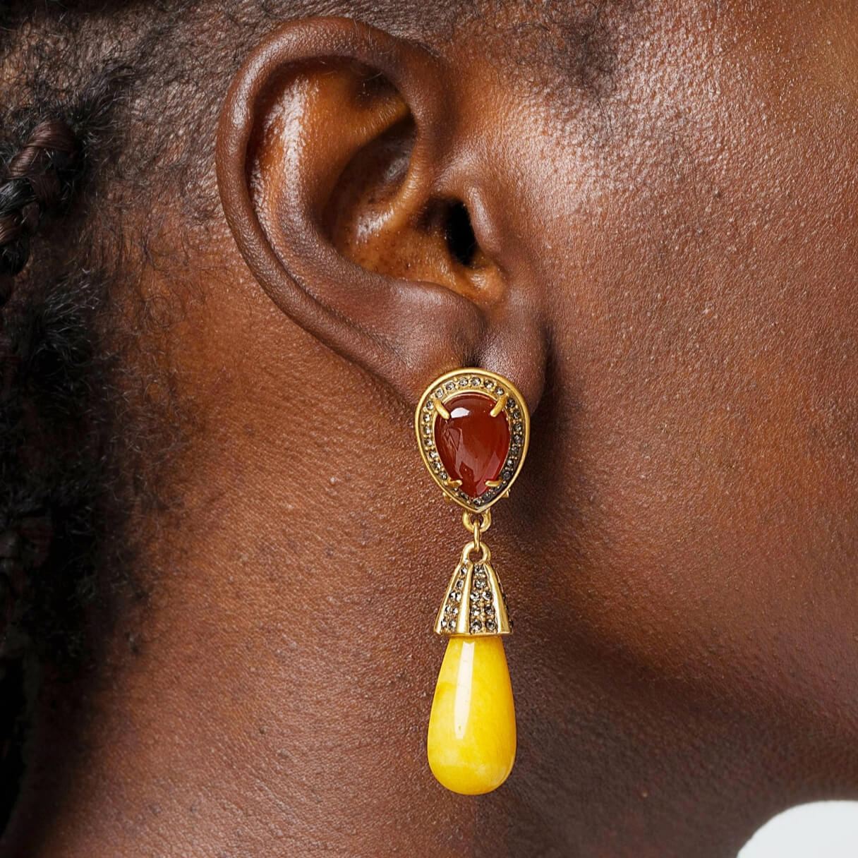 Solar Crest Gold Earrings