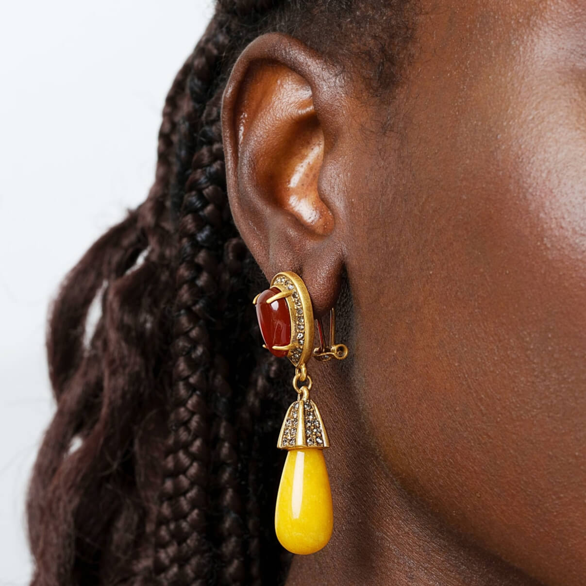 Solar Crest Gold Earrings