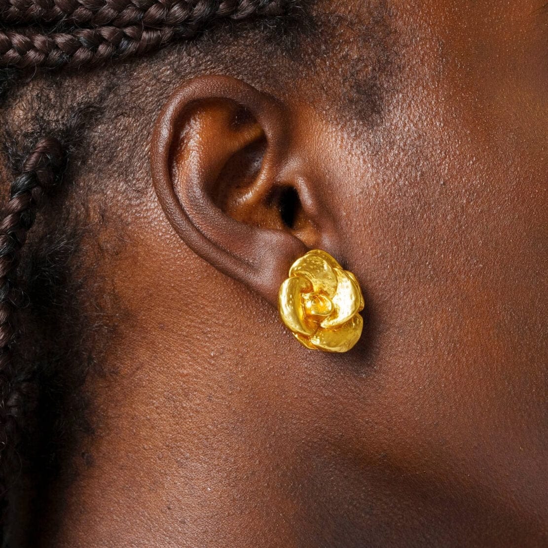 Pendiente Pure Rose bañado en oro de 18 quilates