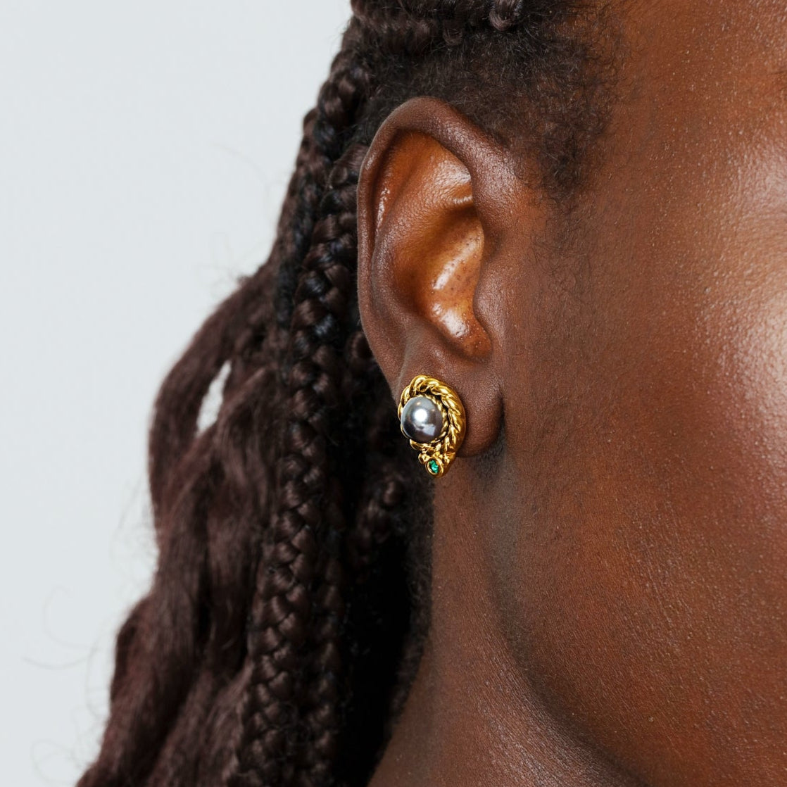 Boucles d'oreilles gracieuses et élégantes en plaqué or 18 carats