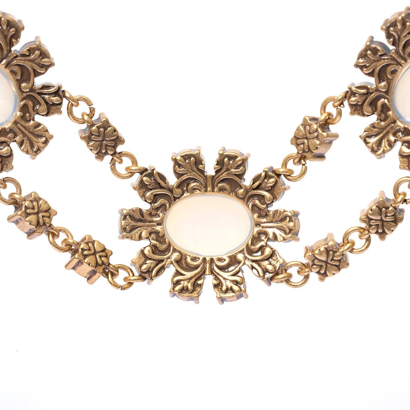 Necklace Brass Austrian crystal Austrian rhinestone plated Russian gold