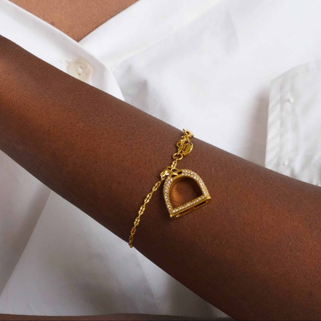 Bracelet cadenas plaqué or 18 carats