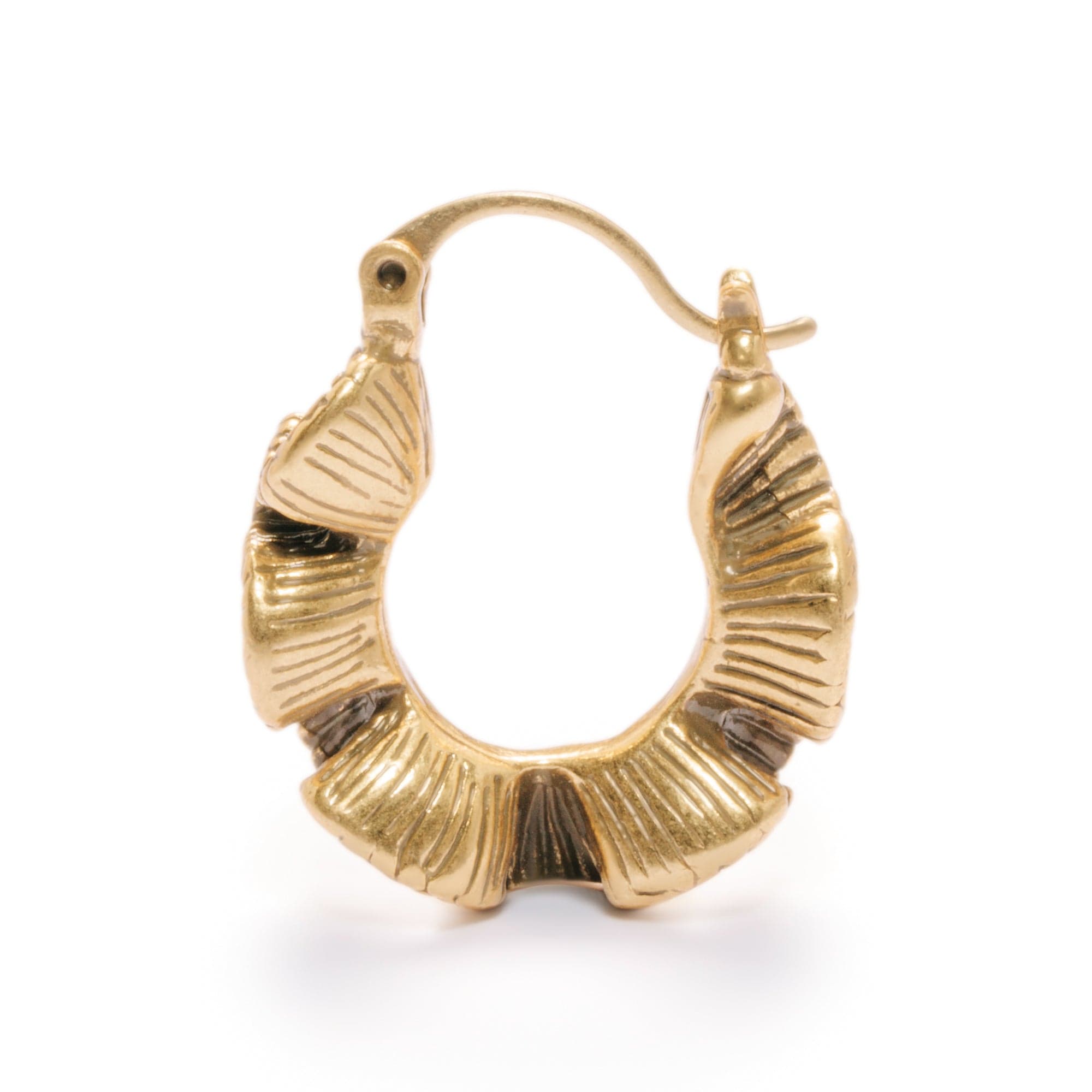 Brass Plated Earrings, Russian Genuine Gold