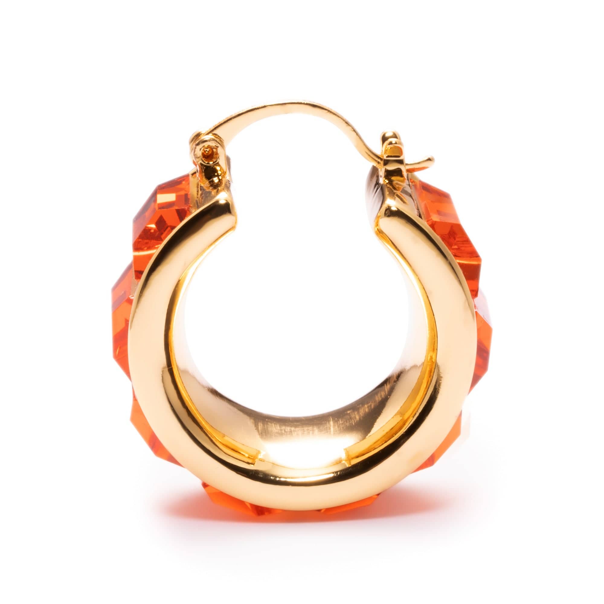 Brass Plated Earrings, Imported Austrian crystal Russian Genuine Gold