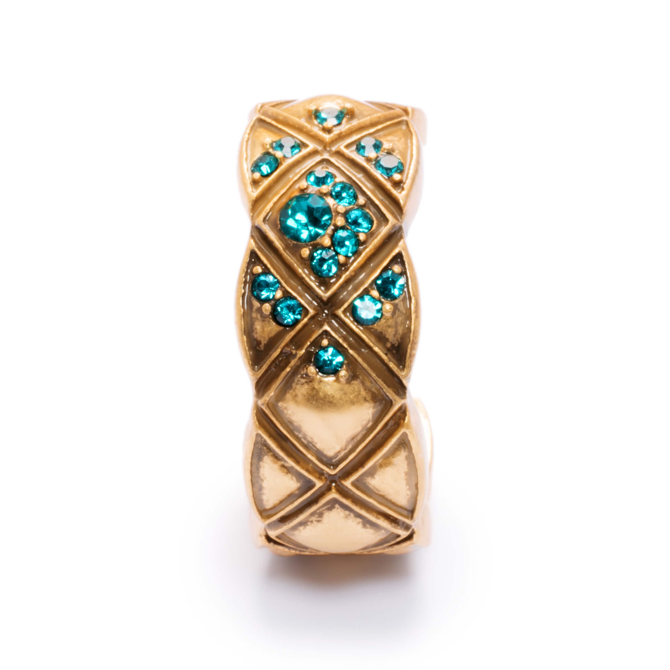 Alloy Earrings, Imported Austrian Rhinestones, Russian Genuine Gold
