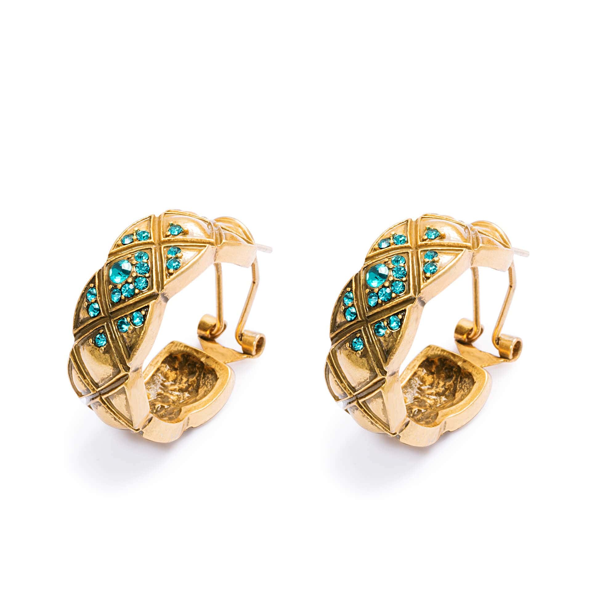 Alloy Earrings, Austrian Rhinestones, Russian Genuine Gold