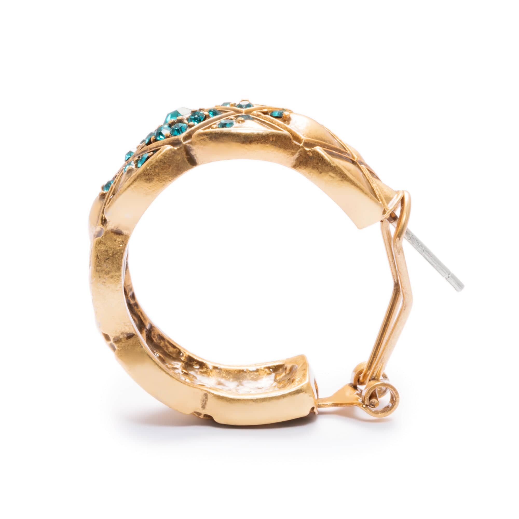 Alloy Earrings, Imported Austrian Rhinestones, Russian Genuine Gold