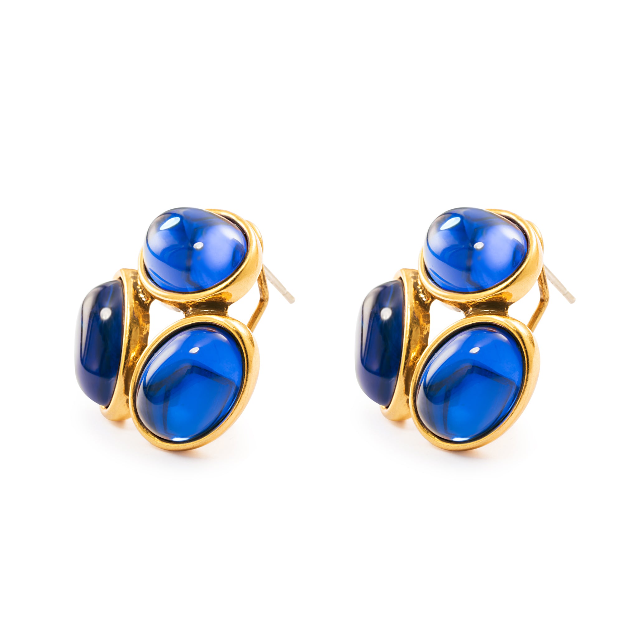 Electroplate Agate Earrings, Alloy With Russian Genuine Gold