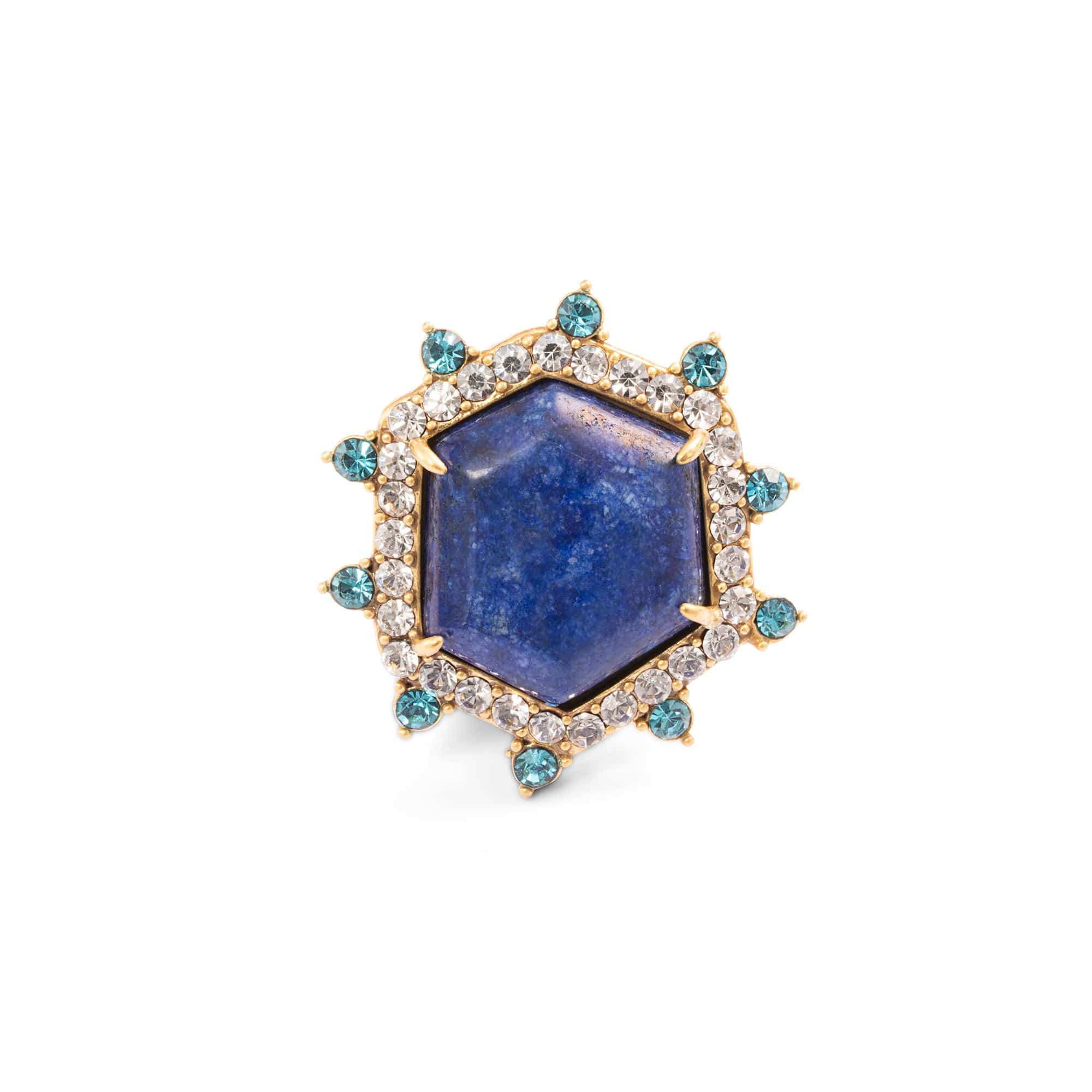 Lapis Lazuli Earrings Austrian Rhinestone & Crystal Alloy Plating with Russian Gold