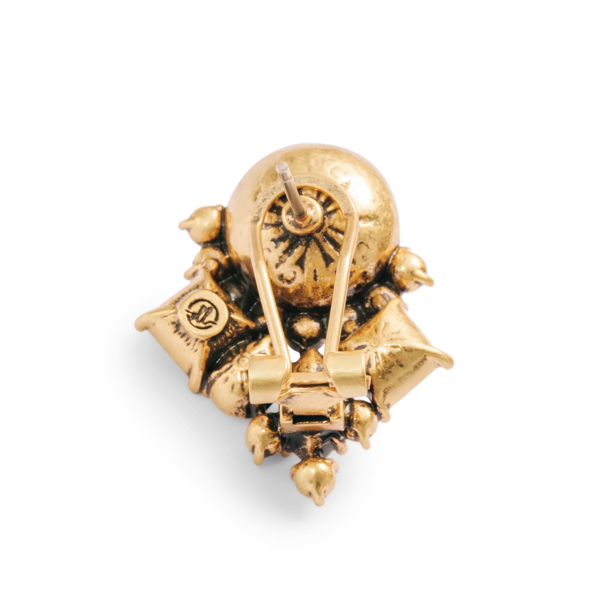 Earrings Austrian Crystal & Rhinestone Brass Plated with Genuine Russian Gold