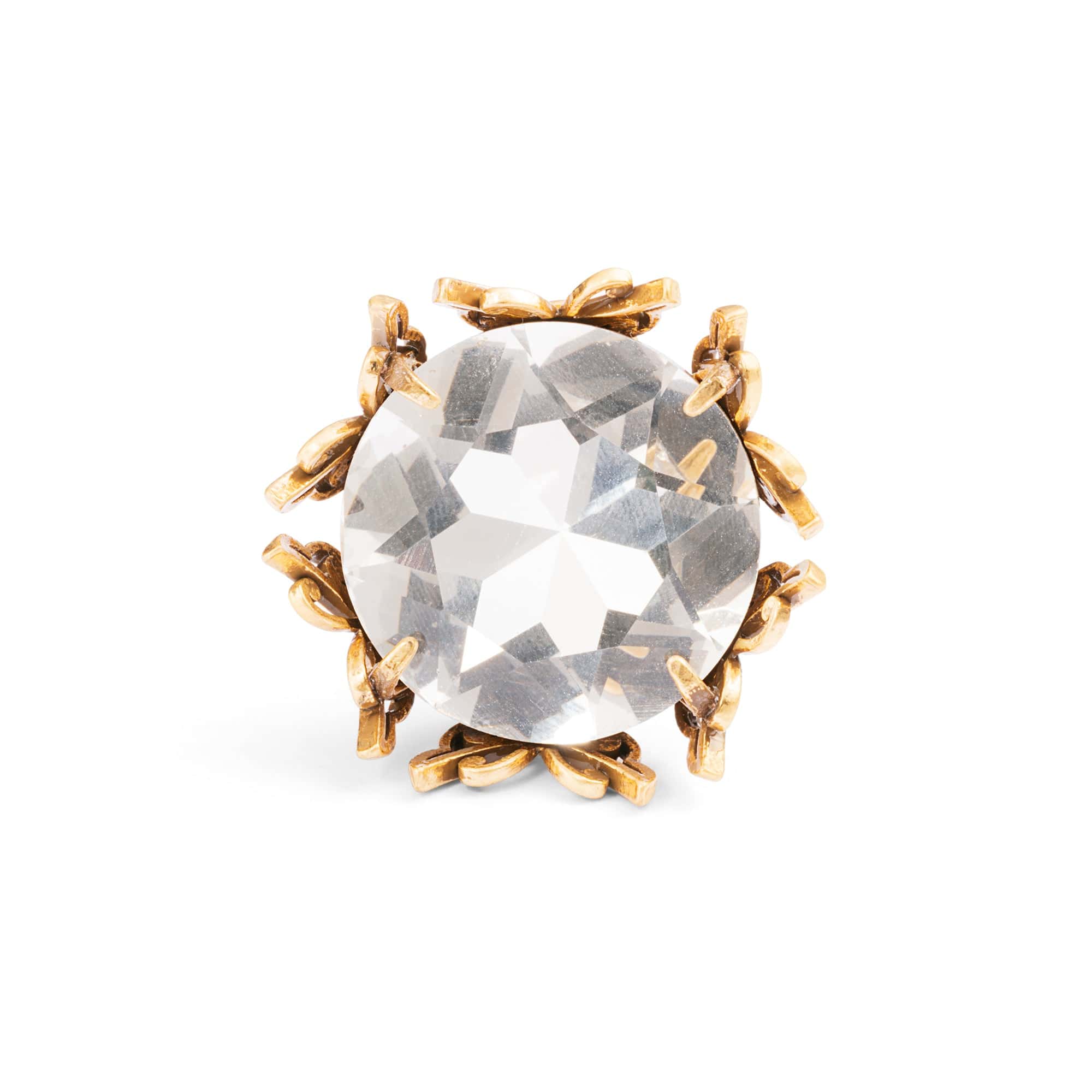 Transparent Crystal Earrings Austrian Crystal Brass Plated with Genuine Russian Gold