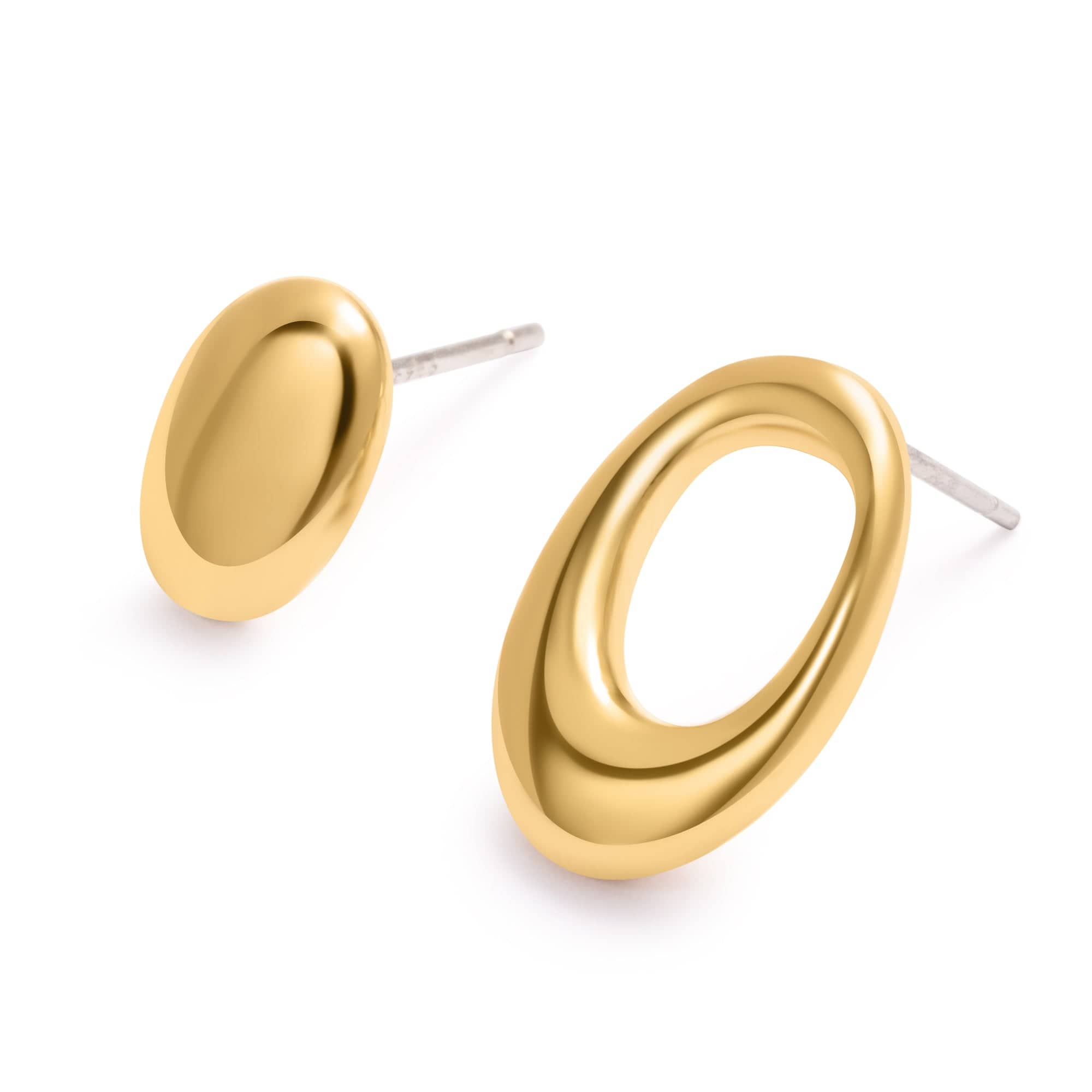 Brass Earrings, 18K Light Black Semi-Gloss