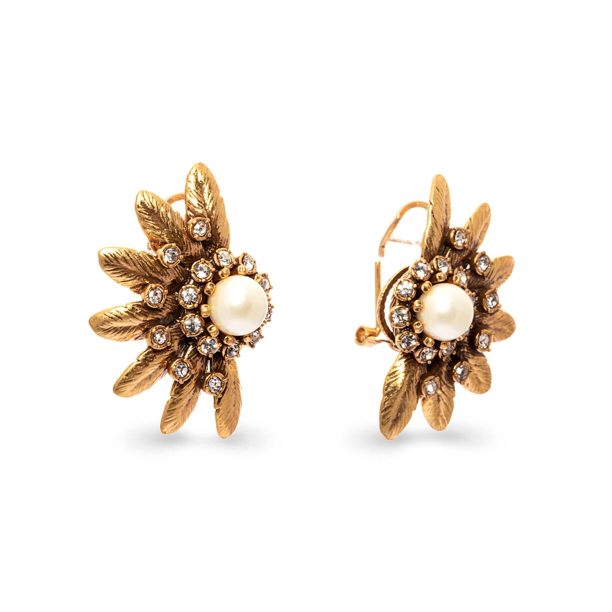 Pendientes de aro con baño de oro de 18 quilates Blossom