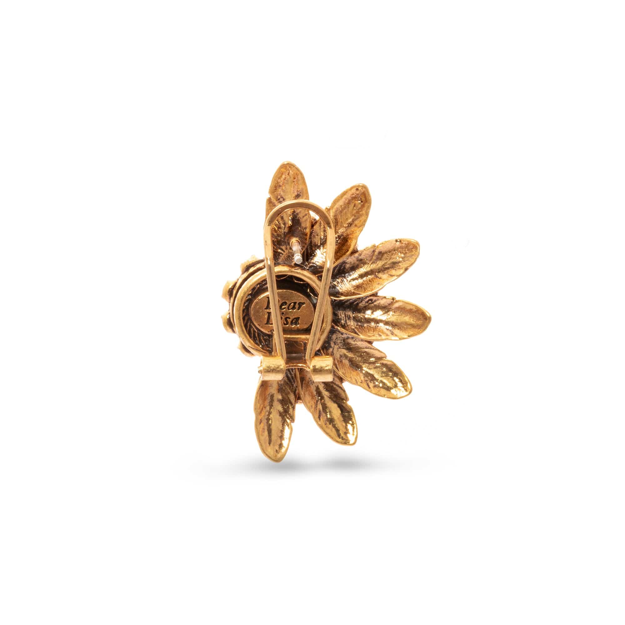 Pendientes de aro con baño de oro de 18 quilates Blossom