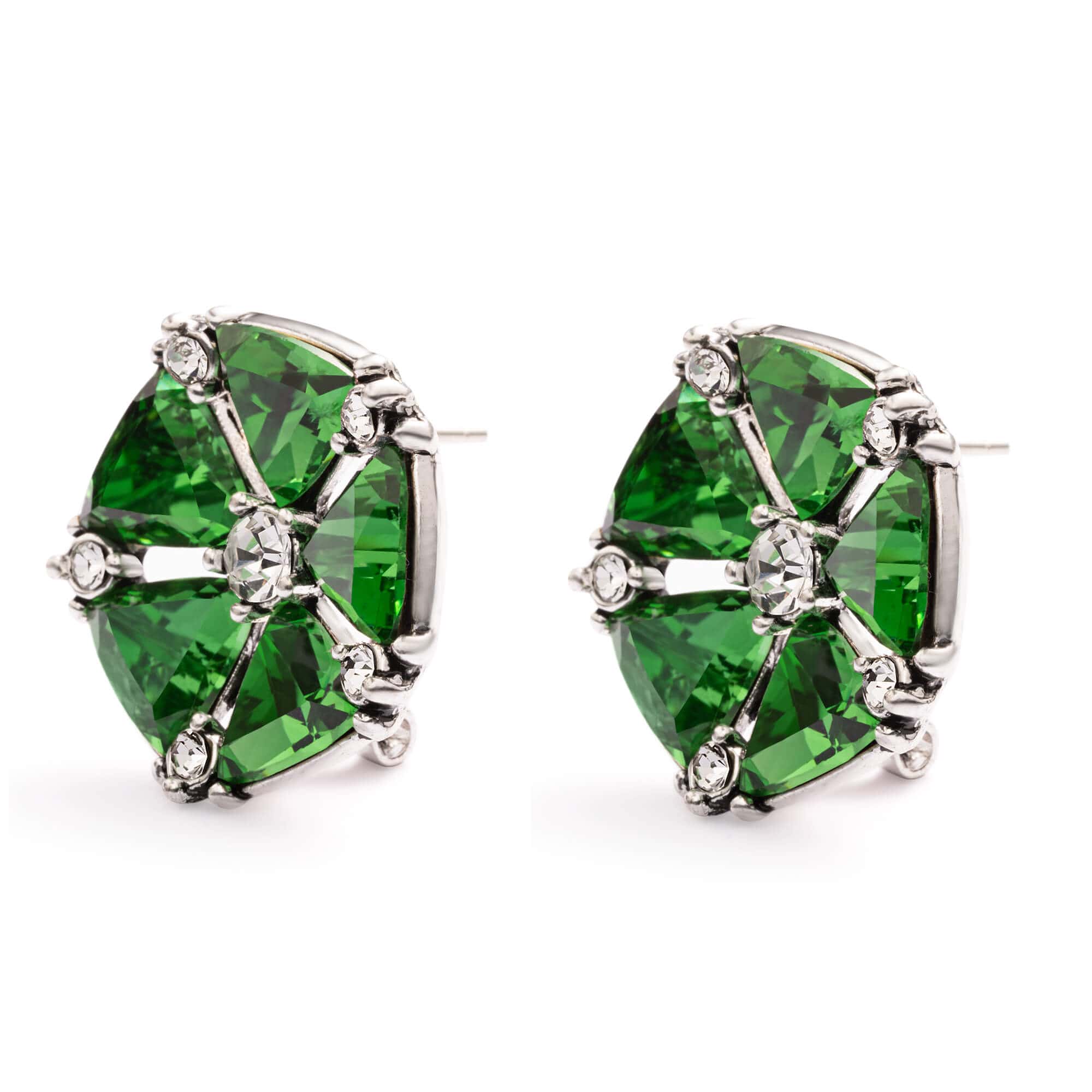 Green Crystal Earrings, Austrian Rhinestone & Crystal,Alloy Plated Russian gold