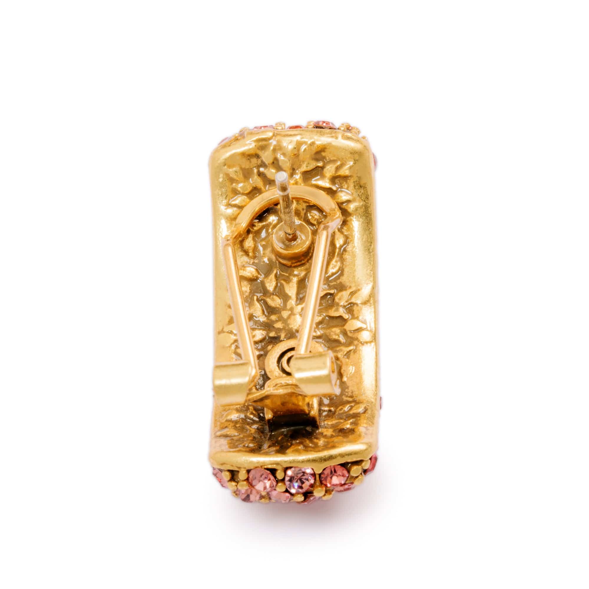 Earrings, Imported Austrian crystal, Brass Plated With Russian Genuine Gold