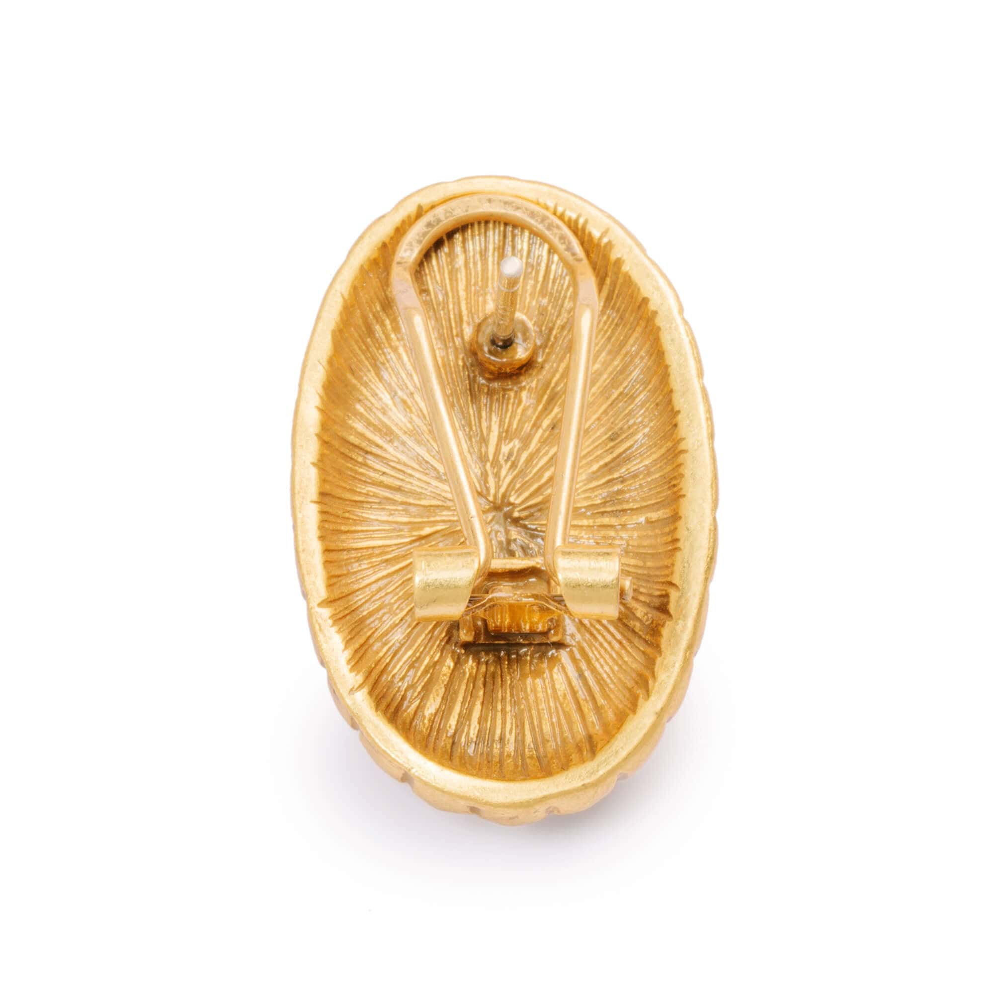 Obsidian Earrings, Imported Austrian Rhinestones, Alloy Electroplate With Russian Genuine Gold