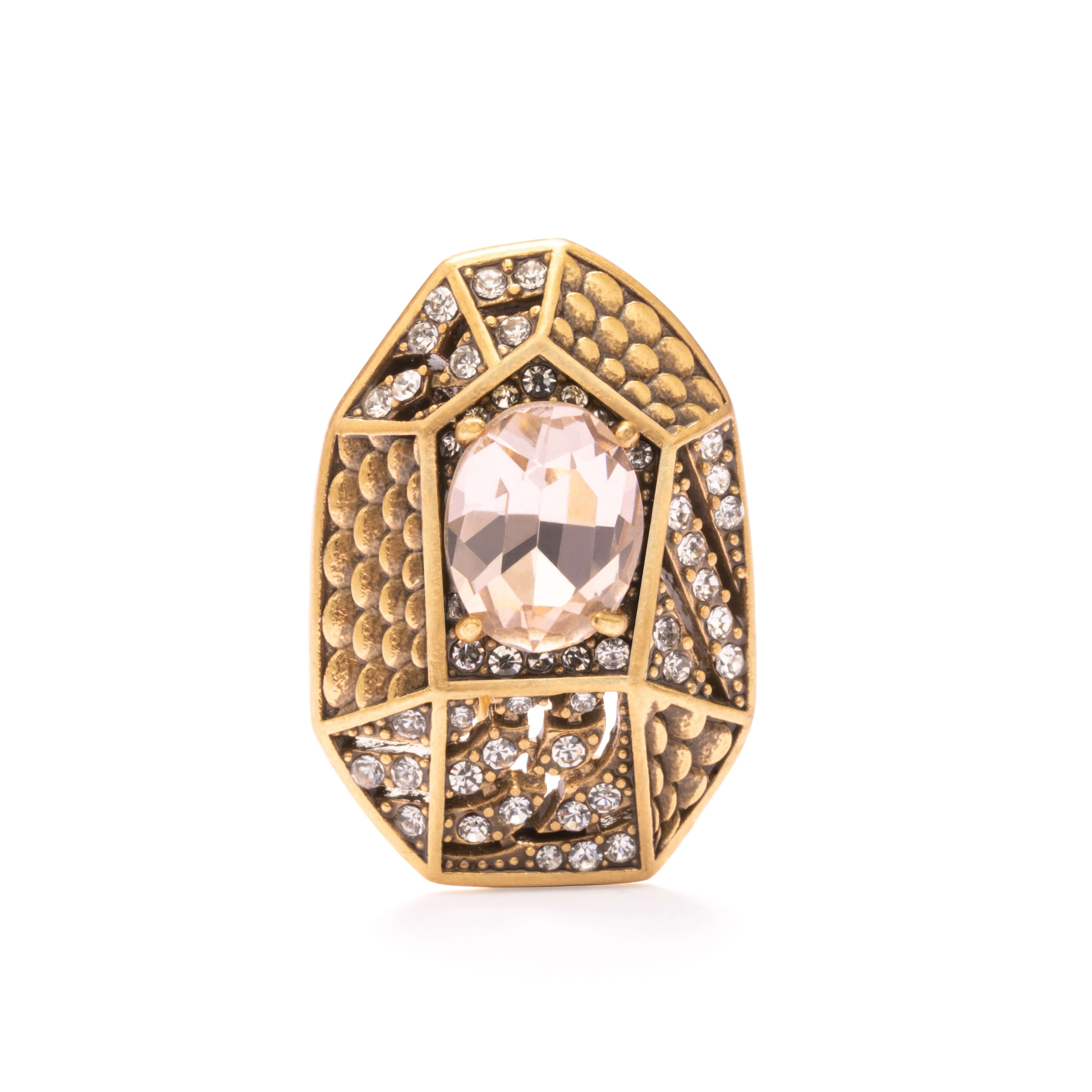 Earrings Austrian Crystal & Rhinestone Brass Plated with Genuine Russian Gold