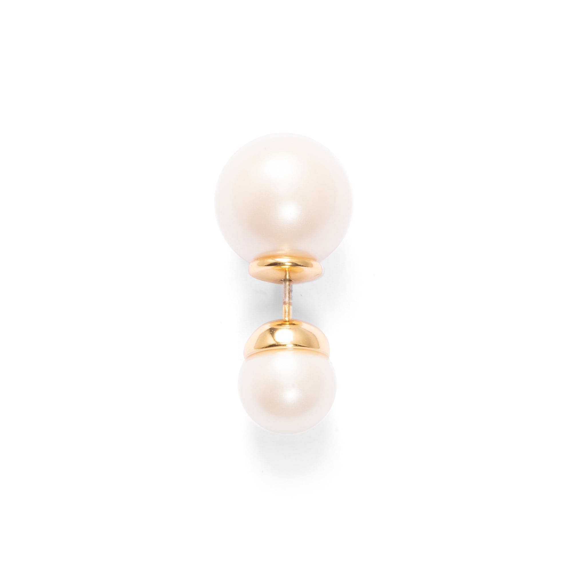 Copper Imported Crystal Pearl Plated Real Gold Stud Earrings