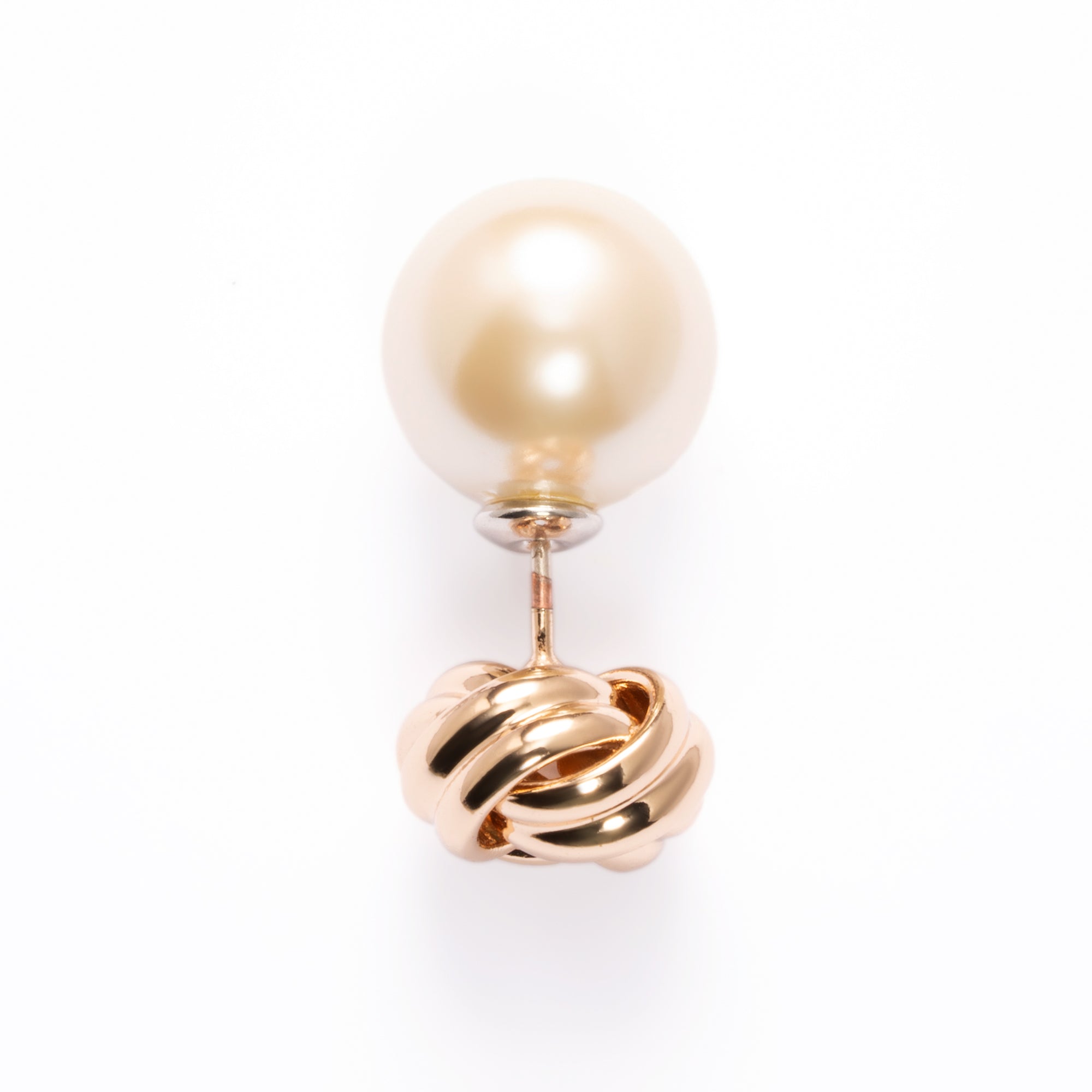Brass Earrings, Imported Crystal Pearls, Electroplated Genuine Gold,