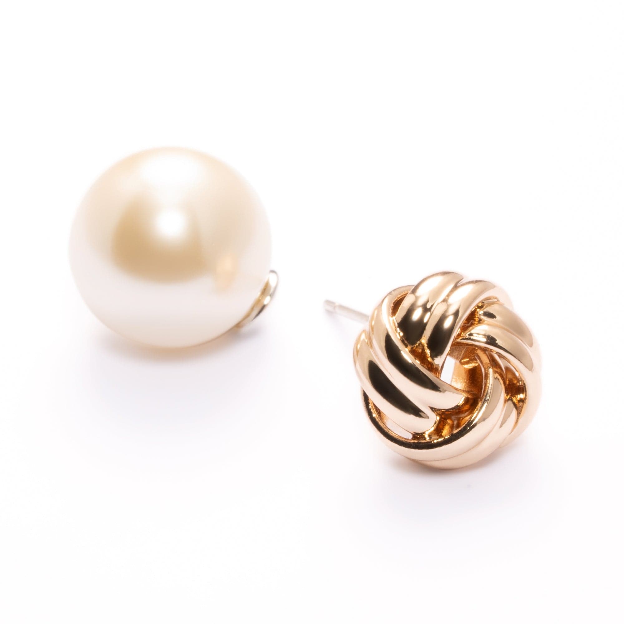Brass Earrings, Imported Crystal Pearls, Electroplated Genuine Gold,