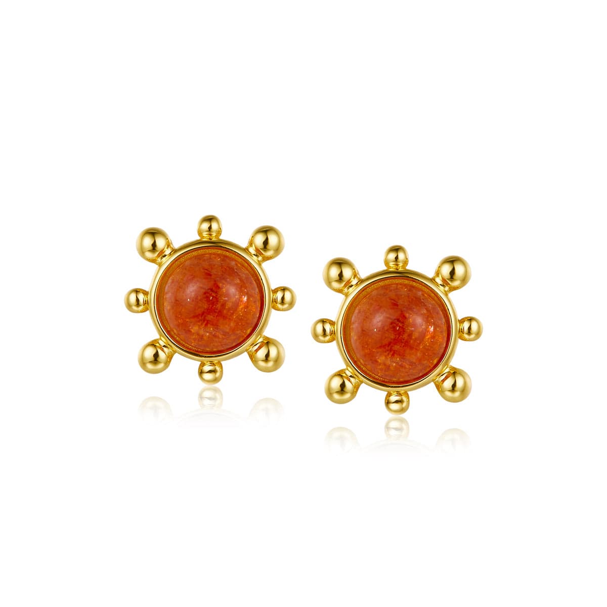 925 silver sunstone ear studs