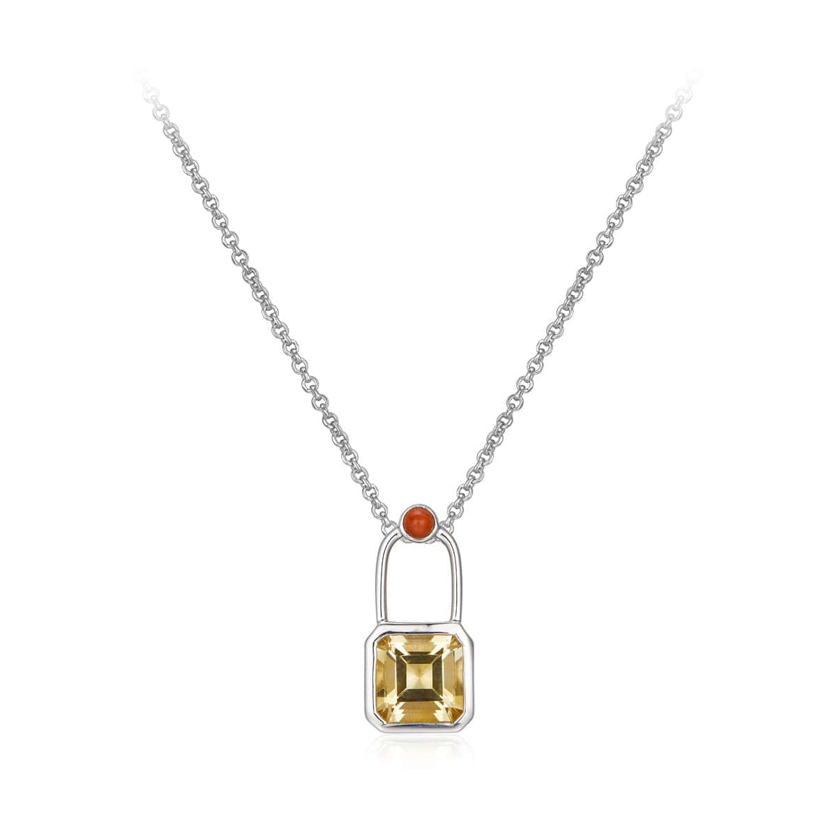 925 silver topaz necklace with intellectual