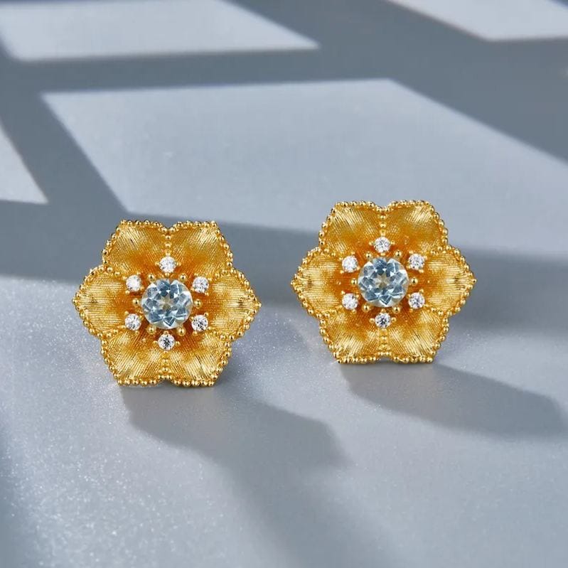 Pendientes Blossom en oro vermeil de 18 quilates