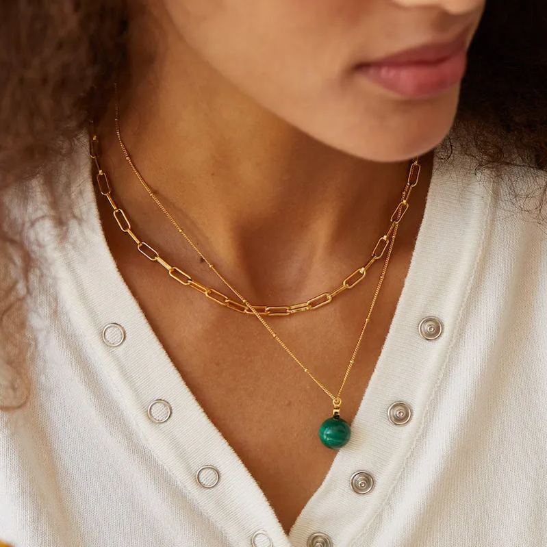 Collier Sphère en Vermeil Or 18 carats