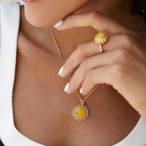 Collar solar en oro vermeil de 18 quilates