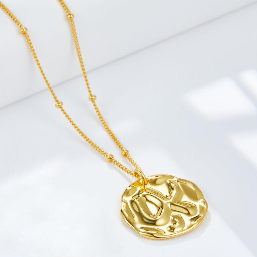 925 silver necklace Wave plain gold