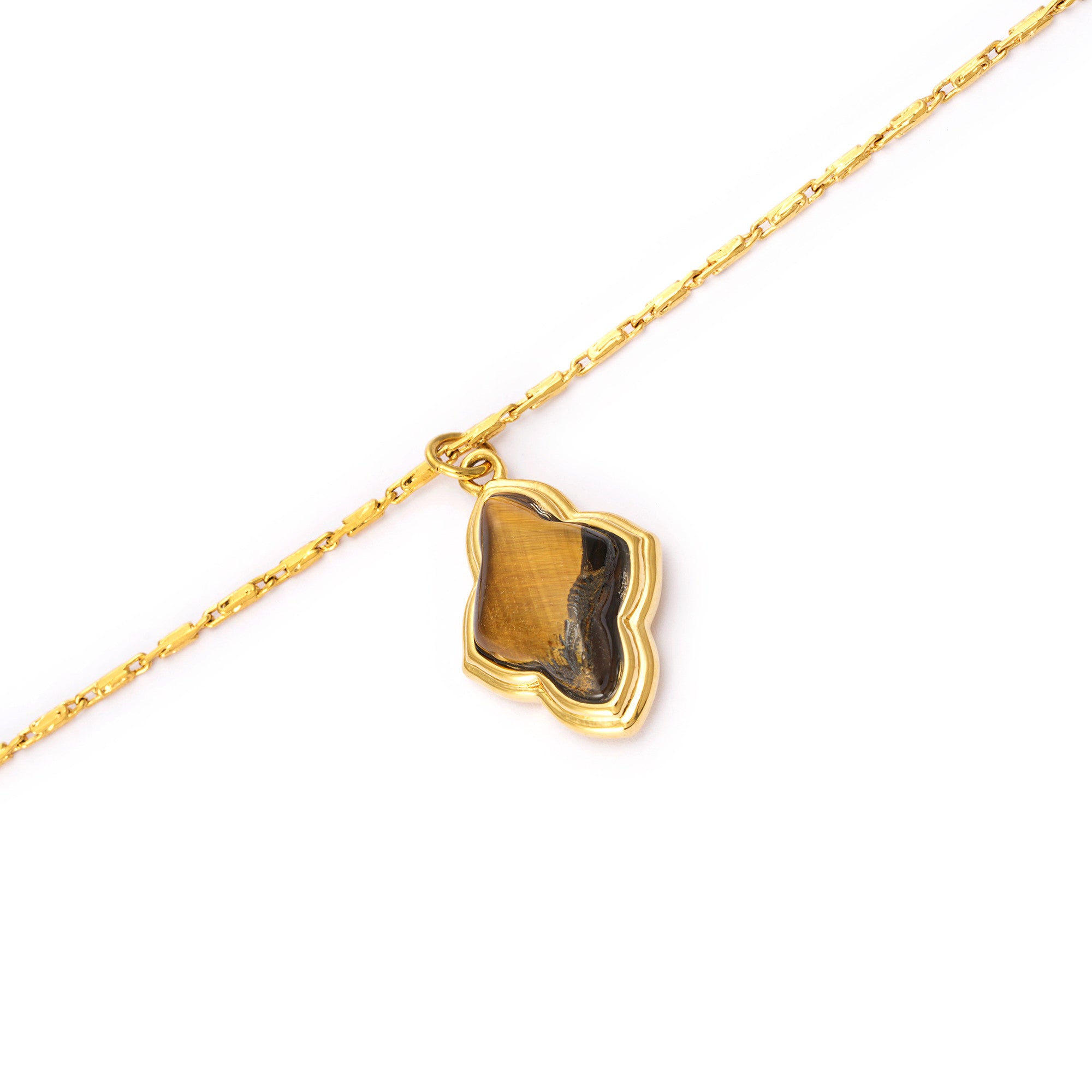 Necklace brass agate plated Russian gold