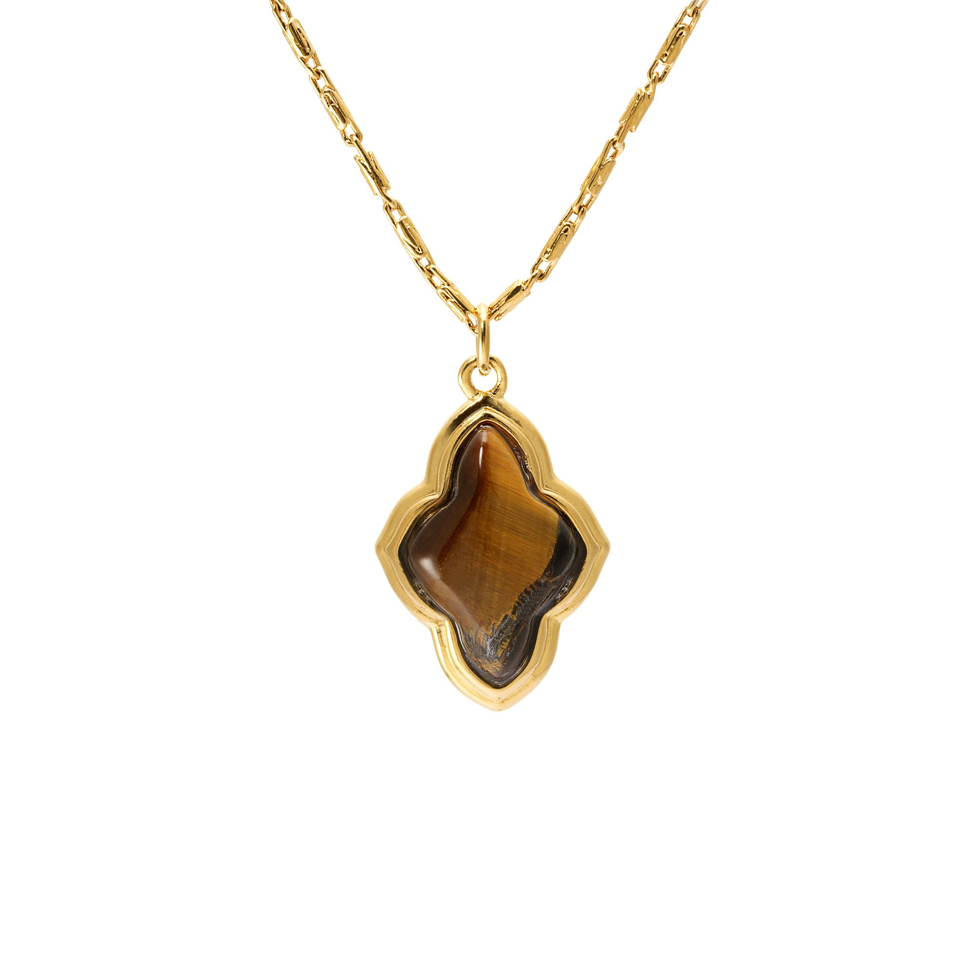 Necklace brass agate plated Russian gold