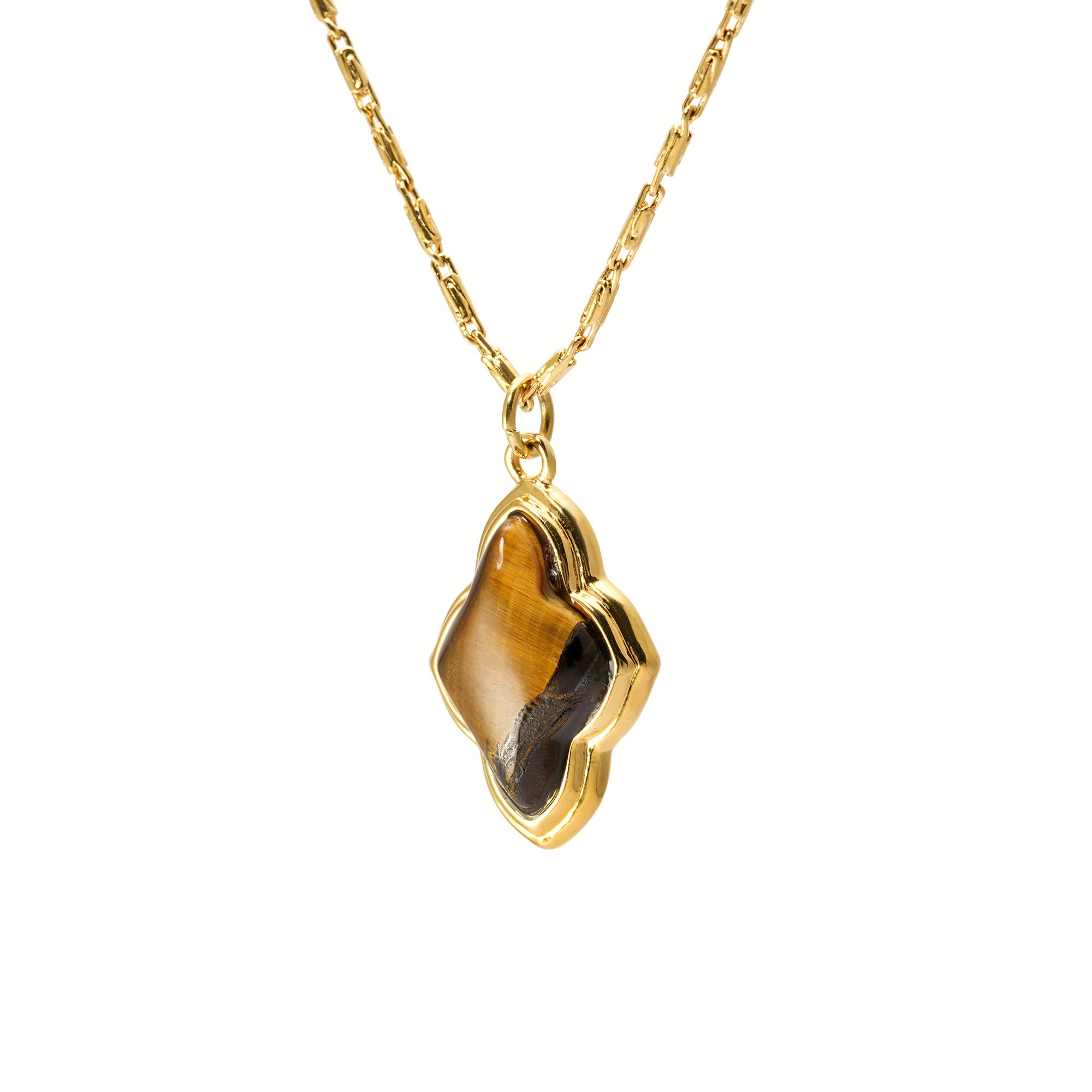 Necklace brass agate plated Russian gold