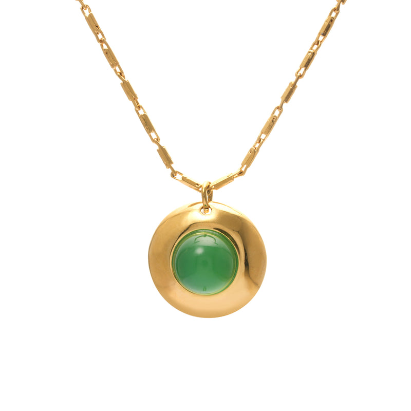 Collier émeraude Collier plaqué or 18 carats 