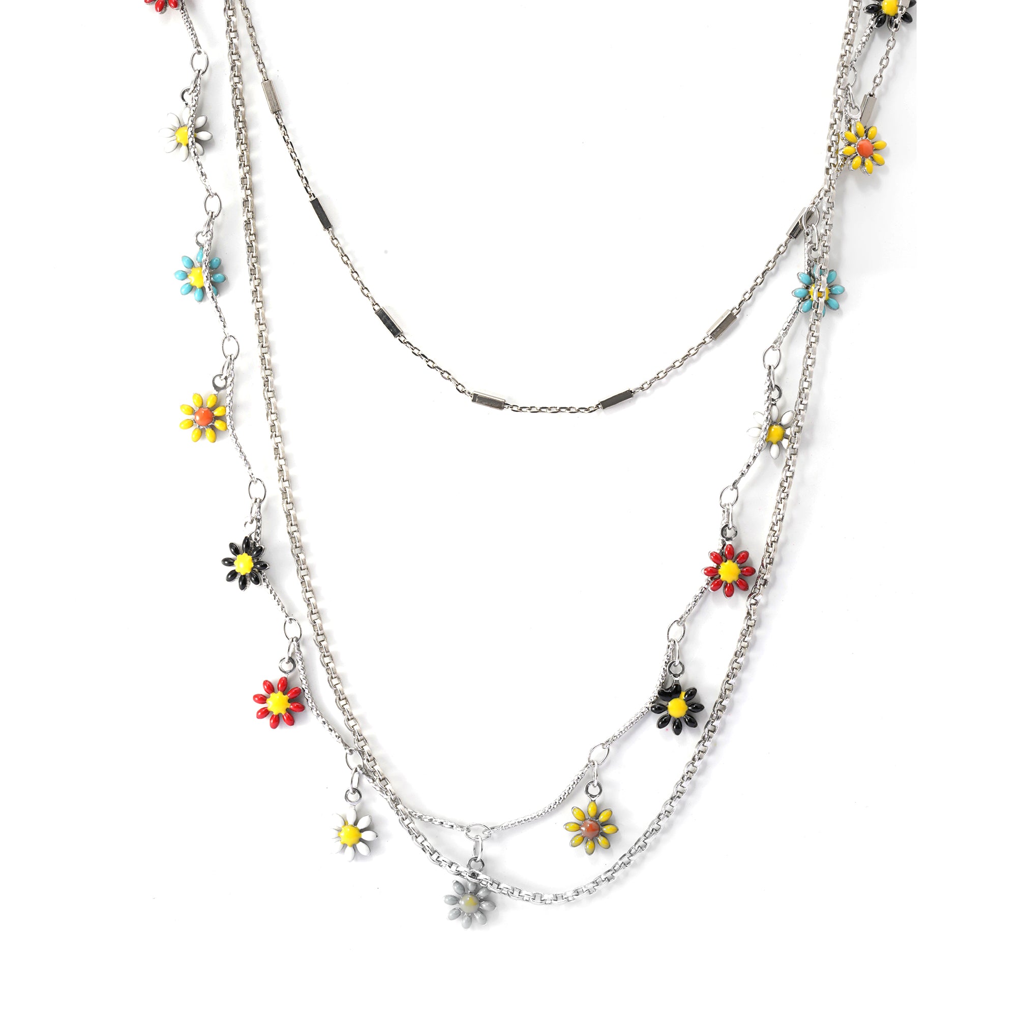 Brass Plated Necklace White Crystal dipped In Color, Russian Genuine Gold