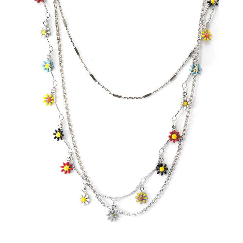 Brass Plated Necklace White Crystal dipped In Color, Russian Genuine Gold