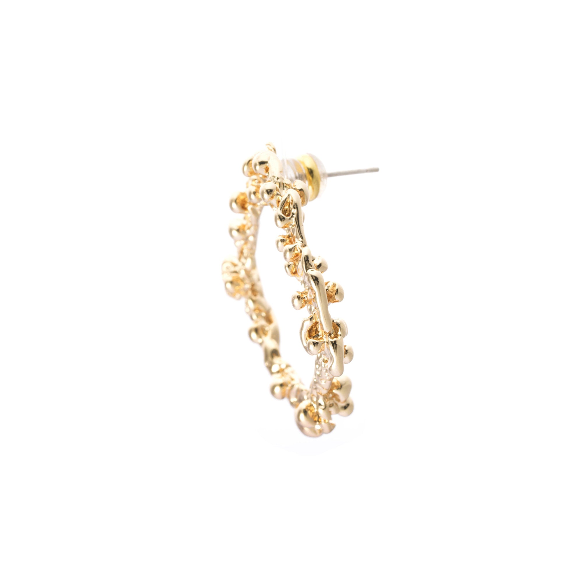 Earrings, alloy, plated real gold